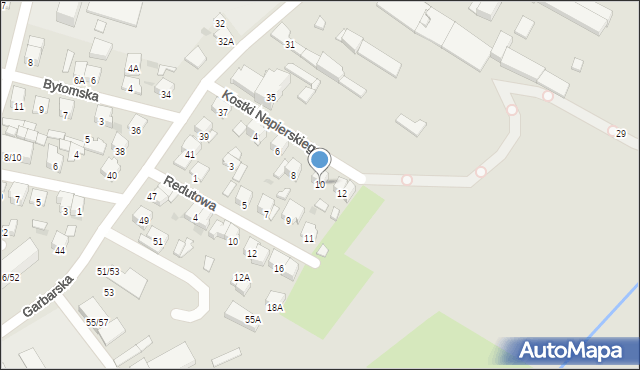 Radom, Kostki Napierskiego Aleksandra, 10, mapa Radomia