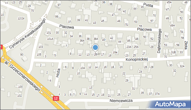 Radom, Konopnickiej Marii, 15, mapa Radomia