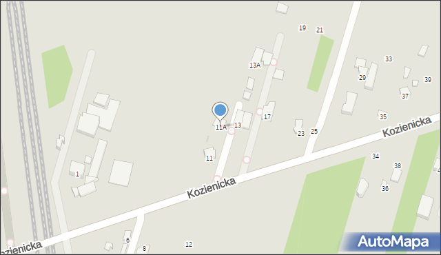 Radom, Kozienicka, 11A, mapa Radomia