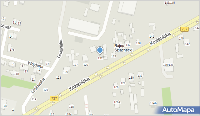 Radom, Kozienicka, 131, mapa Radomia