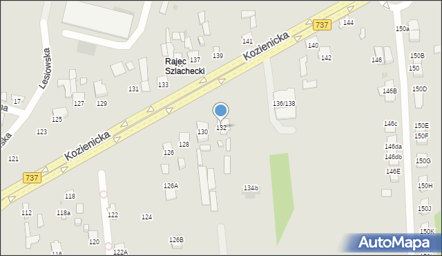 Radom, Kozienicka, 132, mapa Radomia