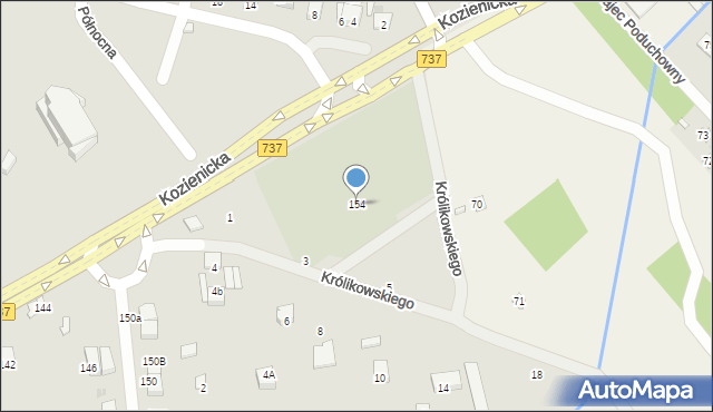 Radom, Kozienicka, 154, mapa Radomia