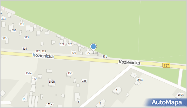 Radom, Kozienicka, 329, mapa Radomia