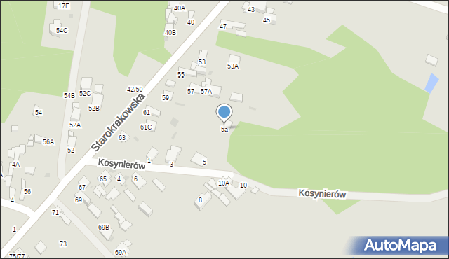 Radom, Kosynierów, 5a, mapa Radomia