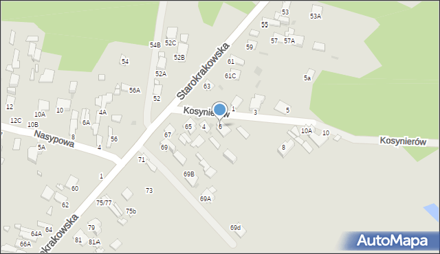 Radom, Kosynierów, 6, mapa Radomia