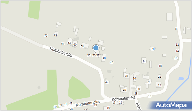 Radomsko, Kombatancka, 50-52, mapa Radomsko