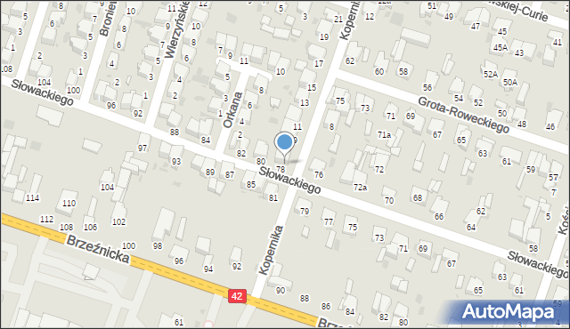 Radomsko, Kopernika Mikołaja, 7, mapa Radomsko