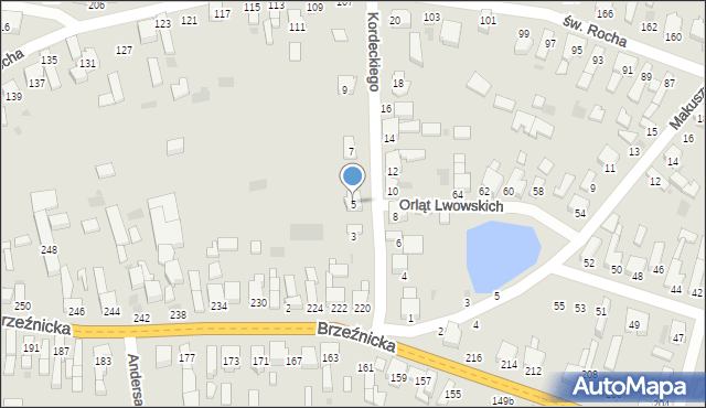 Radomsko, Kordeckiego Augustyna, ks., 5, mapa Radomsko