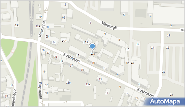 Radomsko, Kościuszki Tadeusza, gen., 10a, mapa Radomsko