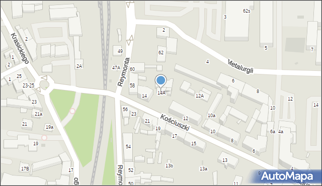 Radomsko, Kościuszki Tadeusza, gen., 14A, mapa Radomsko