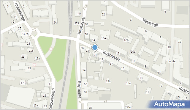 Radomsko, Kościuszki Tadeusza, gen., 21, mapa Radomsko
