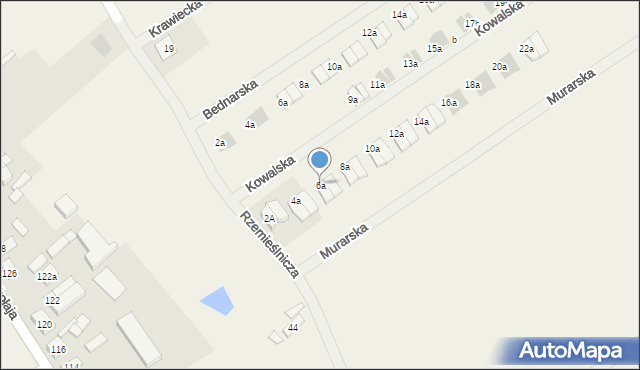 Radzewo, Kowalska, 6a, mapa Radzewo