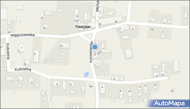 Radzieje, Kormoranów, 2, mapa Radzieje