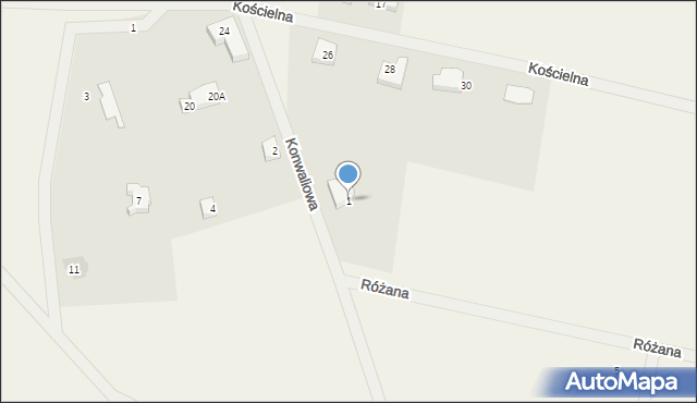 Radziszewo, Konwaliowa, 1, mapa Radziszewo