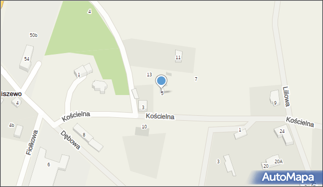 Radziszewo, Kościelna, 5, mapa Radziszewo