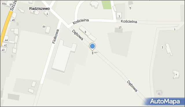 Radziszewo, Kościelna, 6, mapa Radziszewo