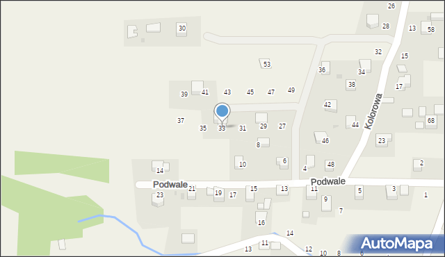 Radziszów, Kolorowa, 33, mapa Radziszów