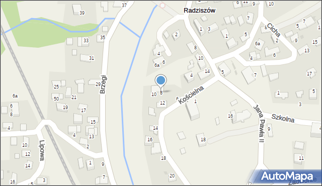 Radziszów, Kościelna, 8, mapa Radziszów