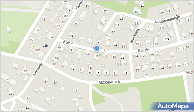 Radzymin, Koliski Tadeusza, dr. mjr., 6, mapa Radzymin