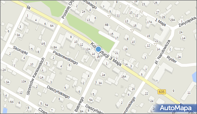 Radzymin, Konstytucji 3 Maja, 16, mapa Radzymin