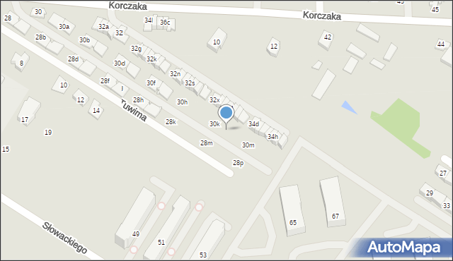 Radzymin, Korczaka Janusza, 30l, mapa Radzymin