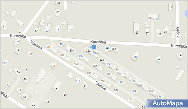 Radzymin, Korczaka Janusza, 32d, mapa Radzymin