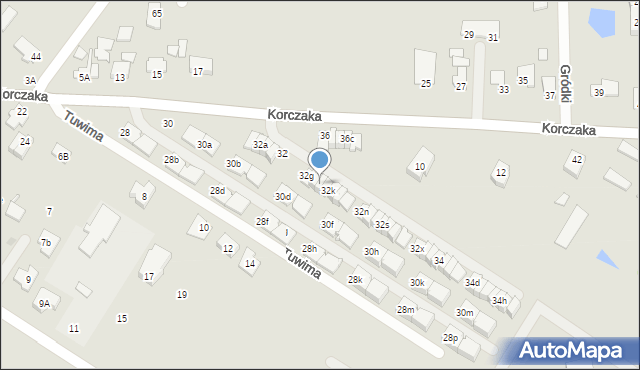 Radzymin, Korczaka Janusza, 32j, mapa Radzymin