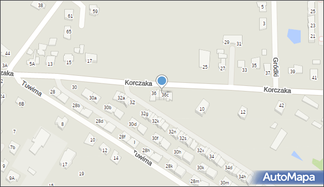 Radzymin, Korczaka Janusza, 36b, mapa Radzymin