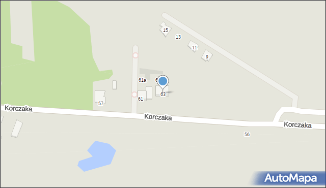 Radzymin, Korczaka Janusza, 63, mapa Radzymin