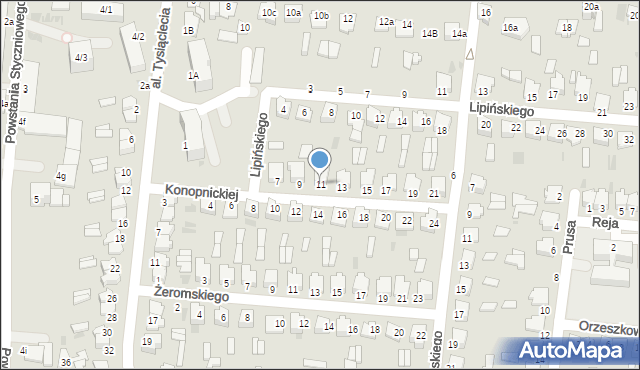Radzyń Podlaski, Konopnickiej Marii, 11, mapa Radzyń Podlaski