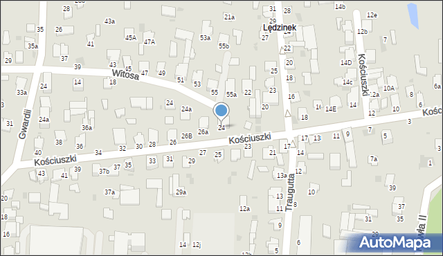 Radzyń Podlaski, Kościuszki Tadeusza, gen., 24, mapa Radzyń Podlaski