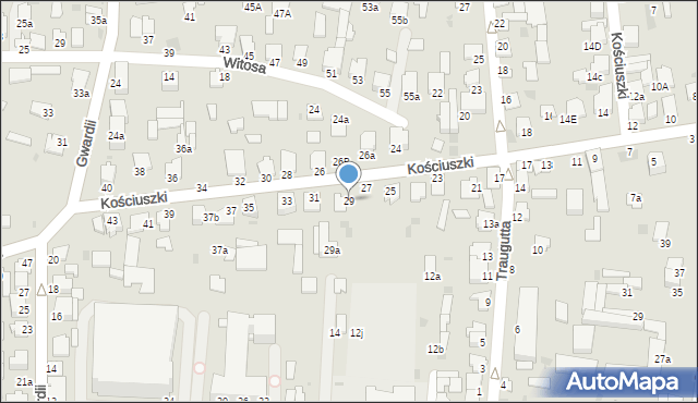 Radzyń Podlaski, Kościuszki Tadeusza, gen., 29, mapa Radzyń Podlaski