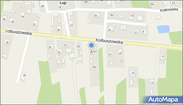 Raniżów, Kolbuszowska, 25, mapa Raniżów