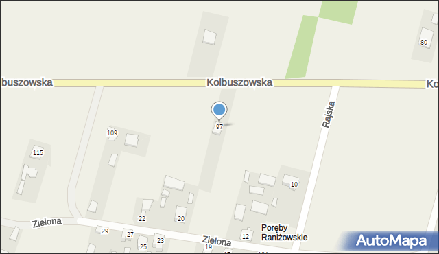 Raniżów, Kolbuszowska, 97, mapa Raniżów