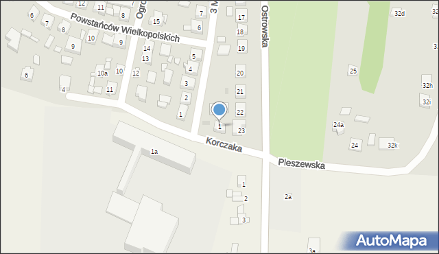 Raszków, Korczaka Janusza, 1, mapa Raszków