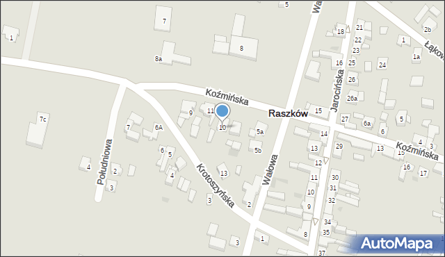 Raszków, Koźmińska, 10, mapa Raszków