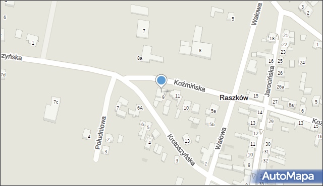 Raszków, Koźmińska, 12, mapa Raszków