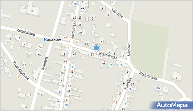 Raszków, Koźmińska, 14, mapa Raszków