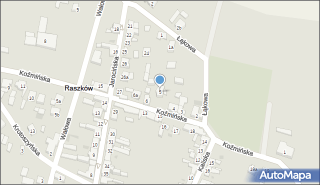 Raszków, Koźmińska, 5, mapa Raszków