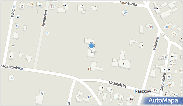 Raszków, Koźmińska, 7, mapa Raszków