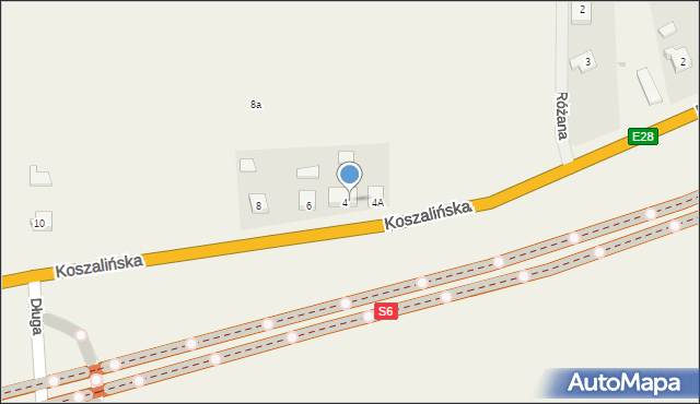 Reblino, Koszalińska, 4b, mapa Reblino