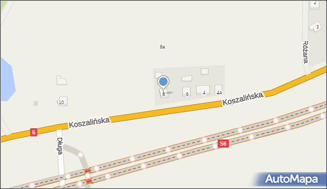 Reblino, Koszalińska, 8, mapa Reblino