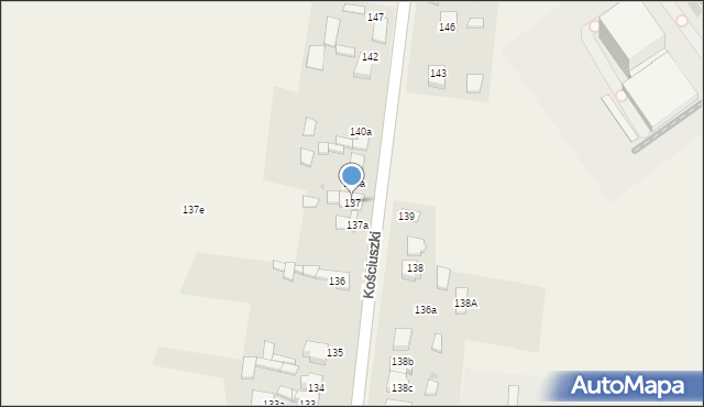 Rędziny, Kościuszki Tadeusza, gen., 137, mapa Rędziny