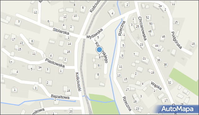 Regulice, Komarskiego Zygmunta, 4, mapa Regulice