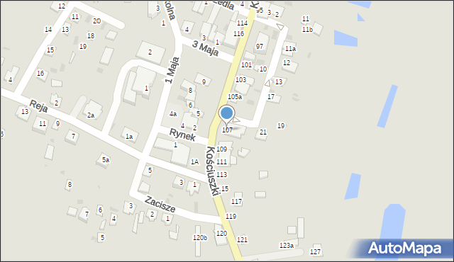 Rejowiec, Kościuszki Tadeusza, gen., 107, mapa Rejowiec