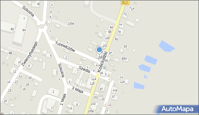 Rejowiec, Kościuszki Tadeusza, gen., 108, mapa Rejowiec