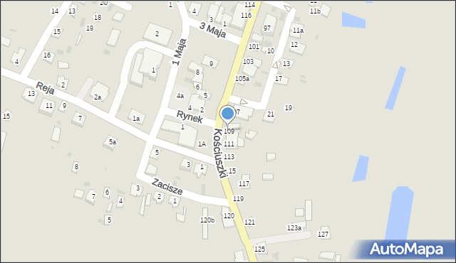 Rejowiec, Kościuszki Tadeusza, gen., 109, mapa Rejowiec