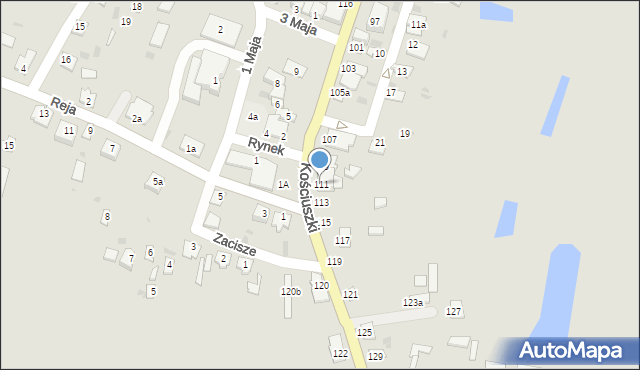 Rejowiec, Kościuszki Tadeusza, gen., 111, mapa Rejowiec