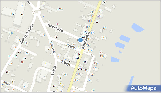 Rejowiec, Kościuszki Tadeusza, gen., 112, mapa Rejowiec