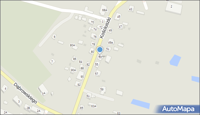 Rejowiec, Kościuszki Tadeusza, gen., 53, mapa Rejowiec